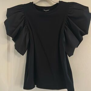 EUC WOMENS EXPRESS BLACK PUFFY SLEEVE TOP XS